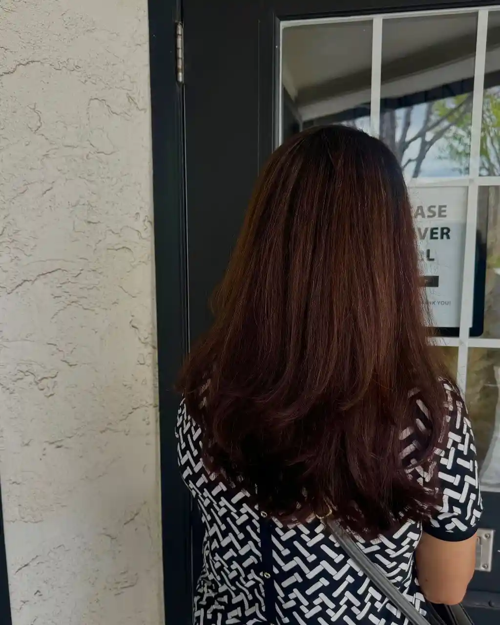 Sleek Straight Dark Red Hair