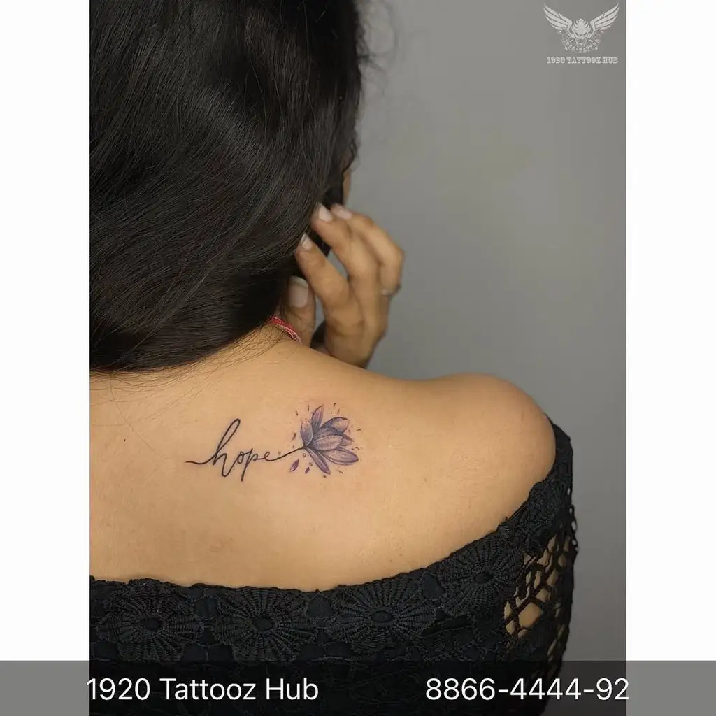Hopeful Back Shoulder Tattoos for Women