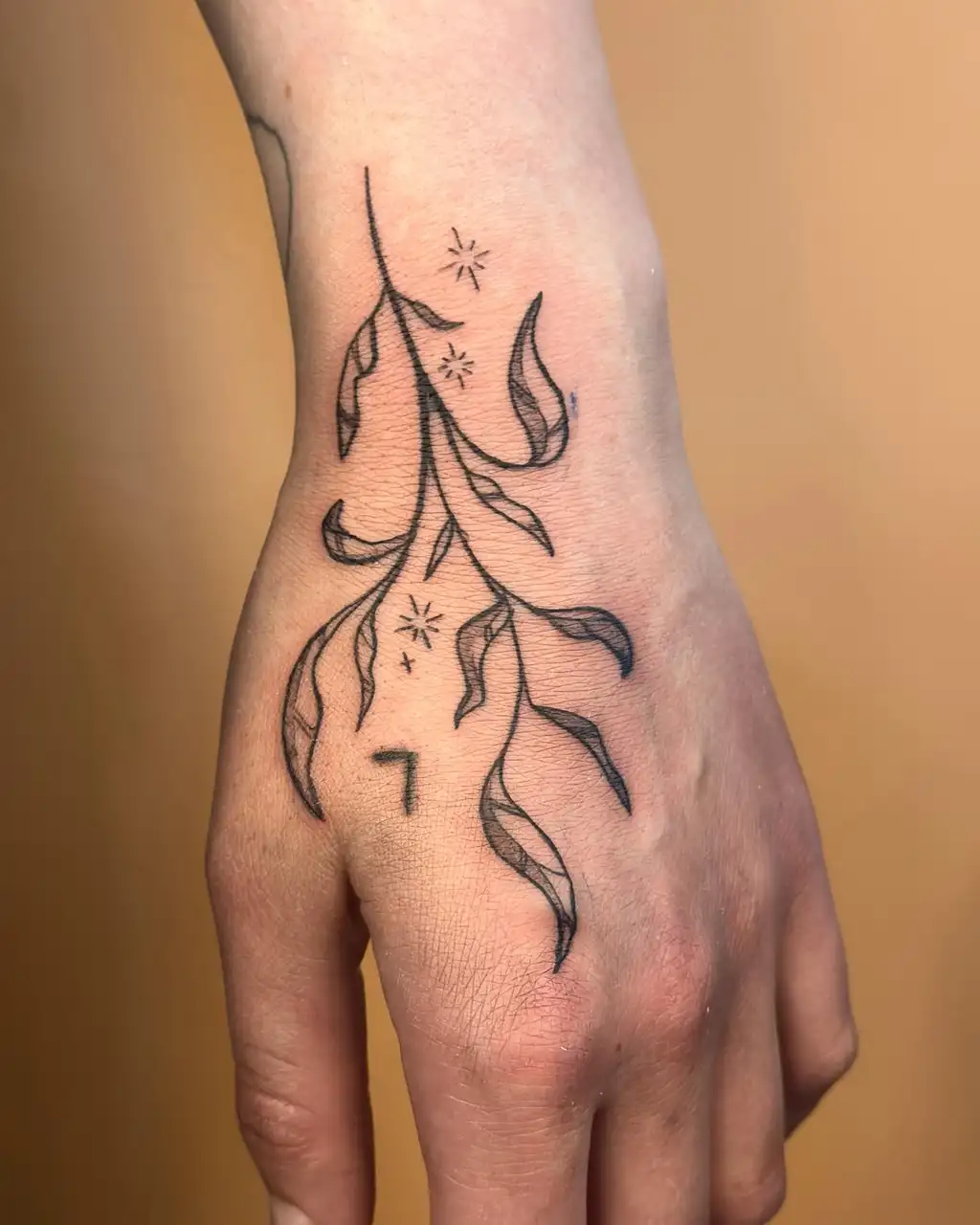 Leafy Charm Hand Tattoos for Women