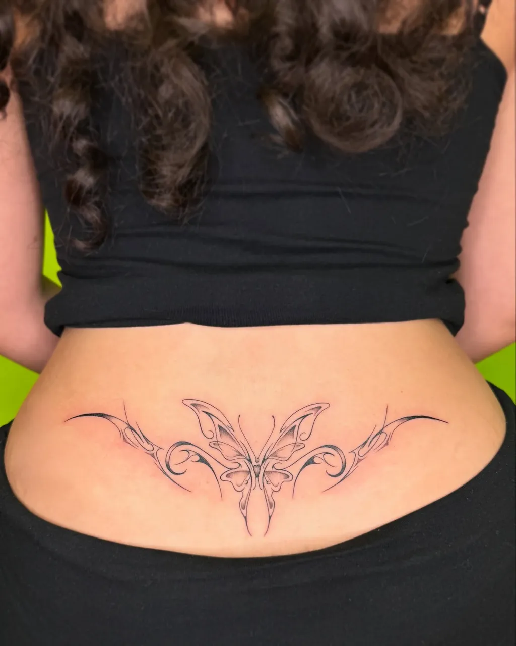 Butterfly Tribal Lower Back Tattoos for Women