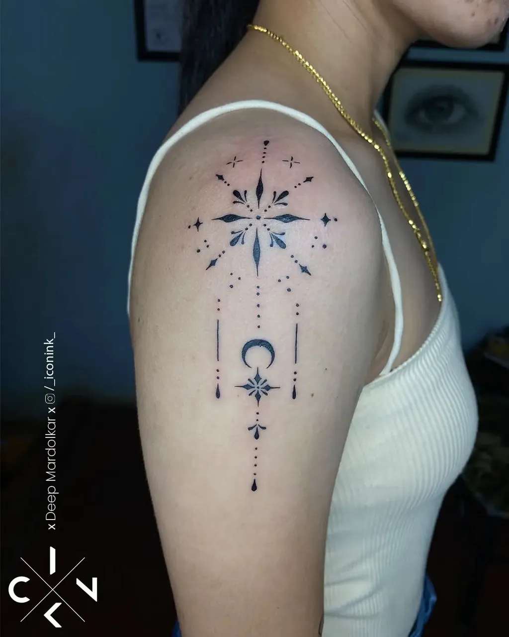 Ornamental Shoulder Tattoos for Women