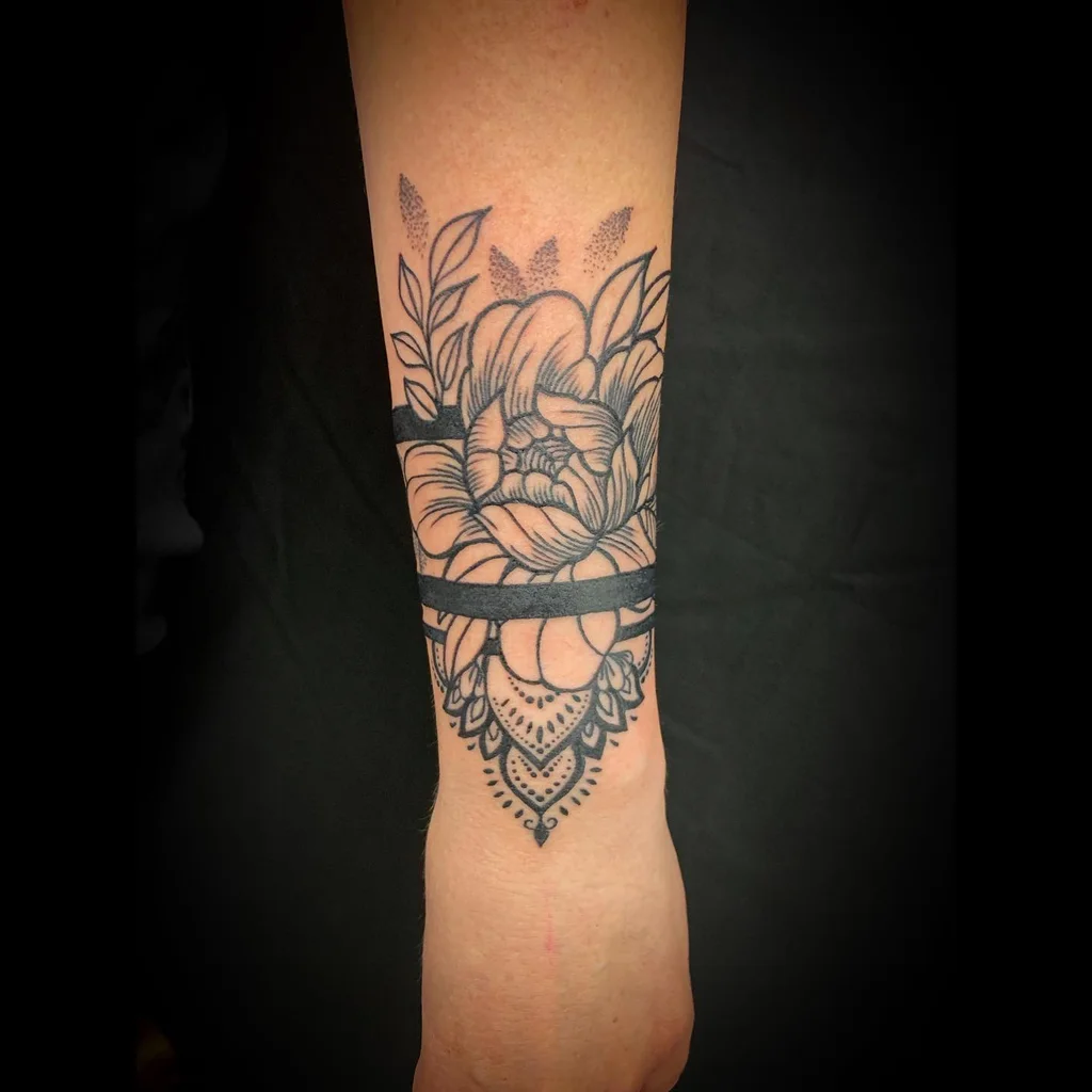 Botanical Cuff Arm Tattoos for Women