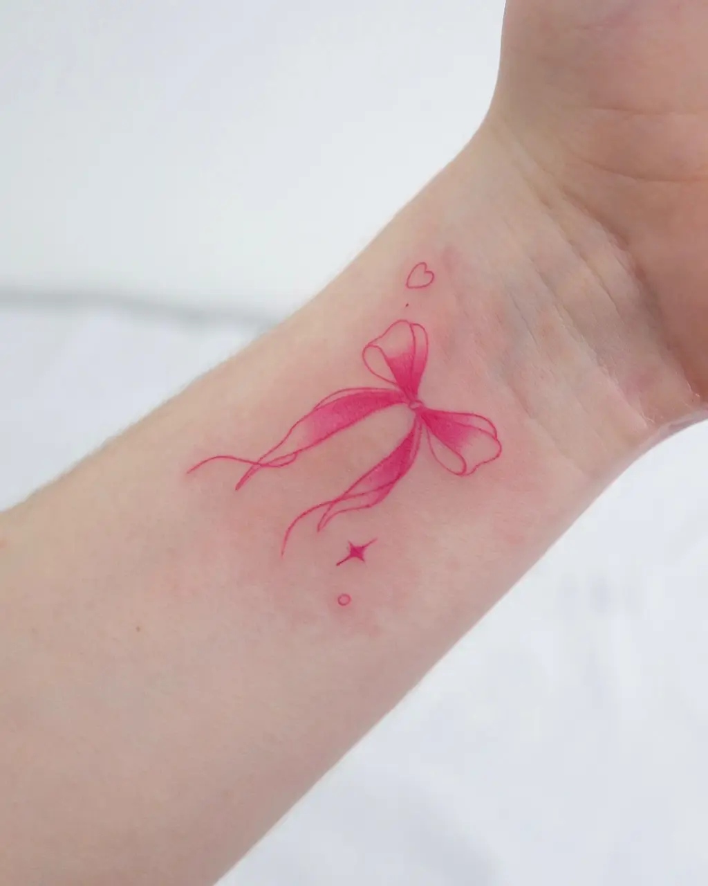 Pink Ribbon Wrist Tattoos for Women