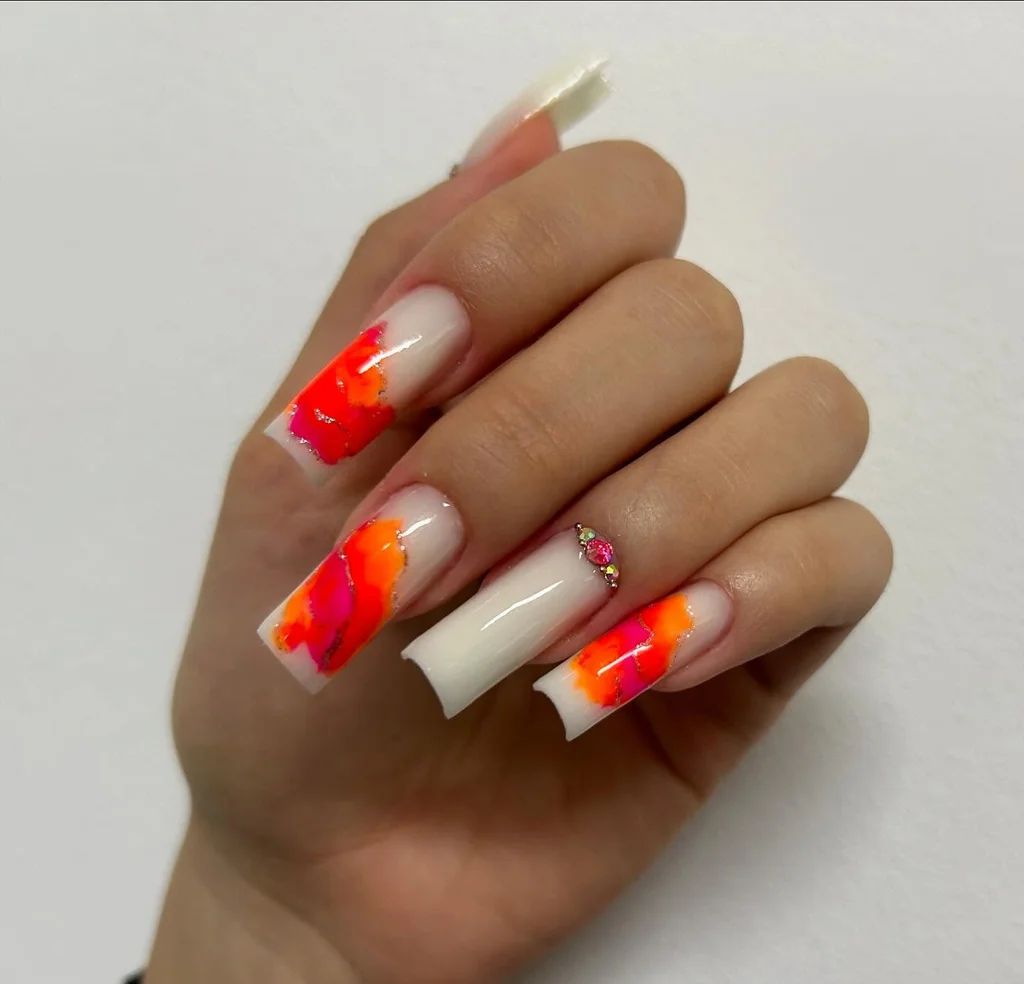 Neon Splash Summer Nails