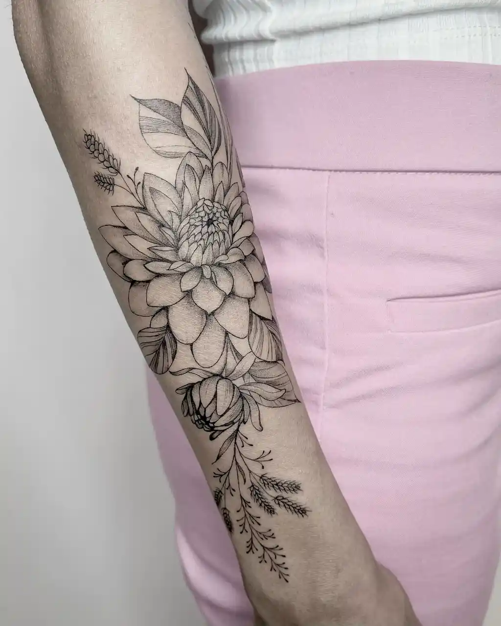 Botanical Forearm Tattoo Women