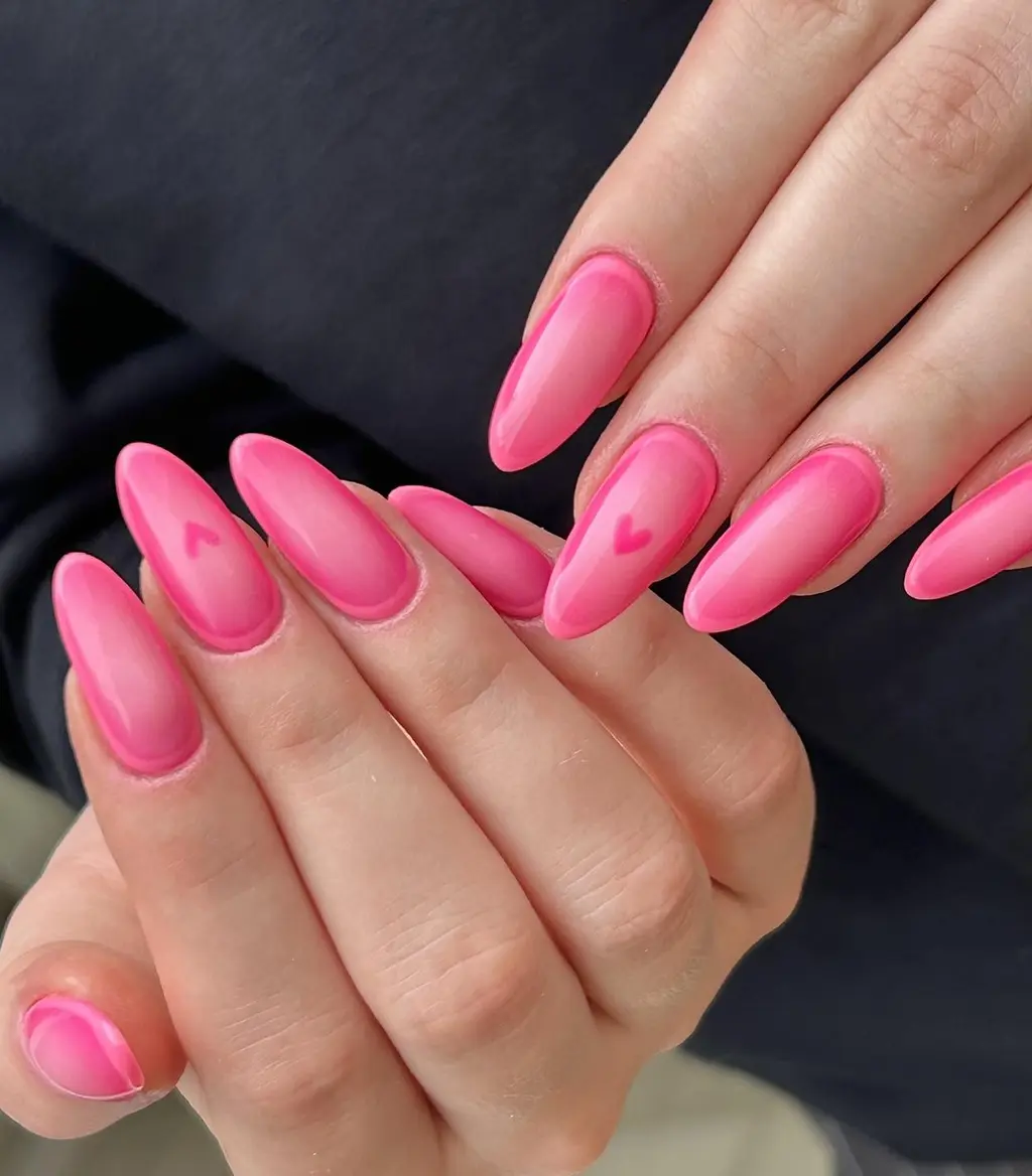 Hot Pink June Nails