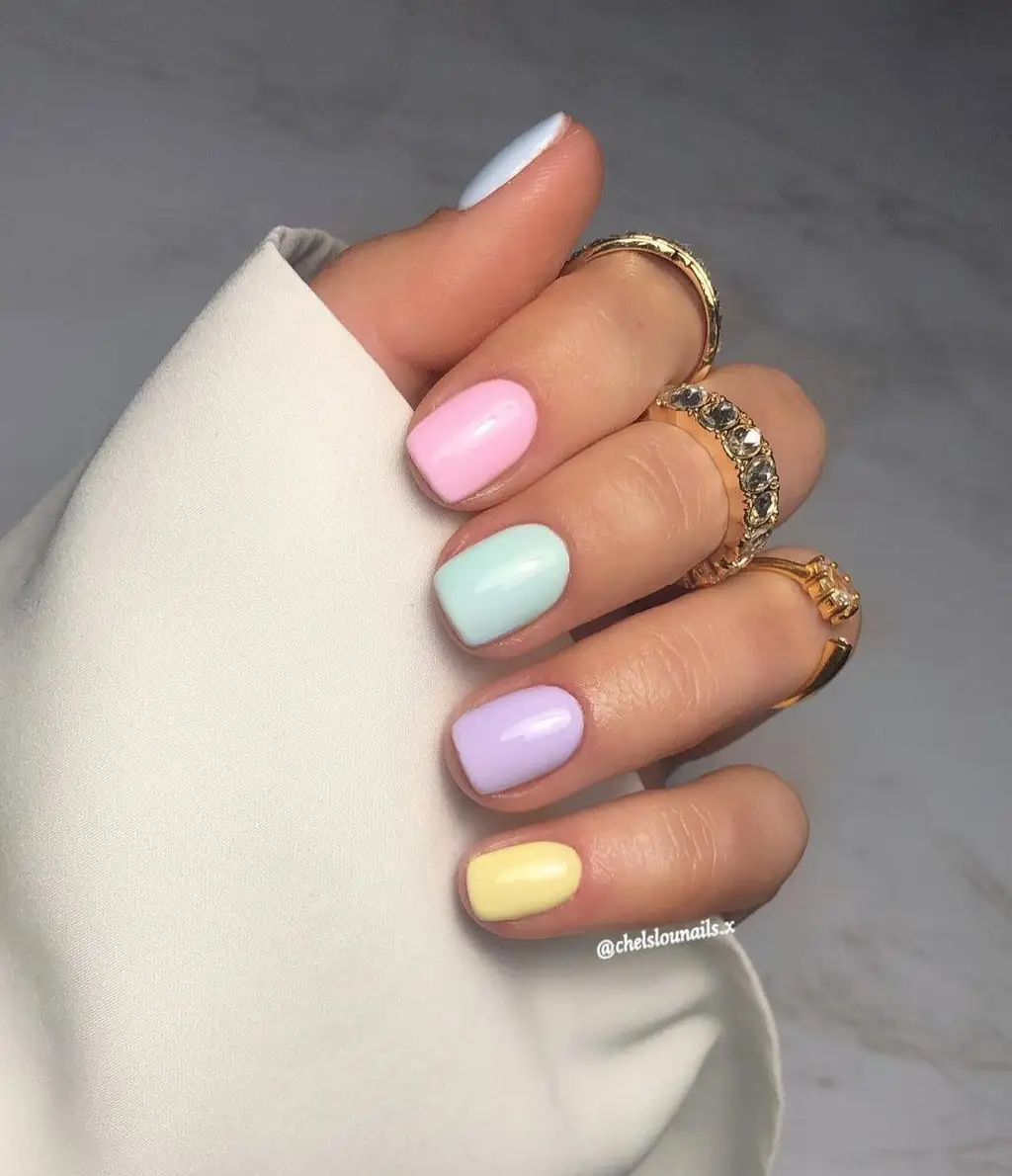 Pastel Rainbow June Nails