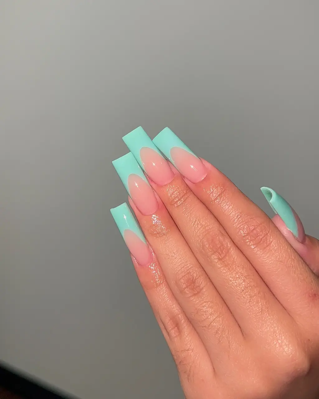 Aqua Fade Summer Nails