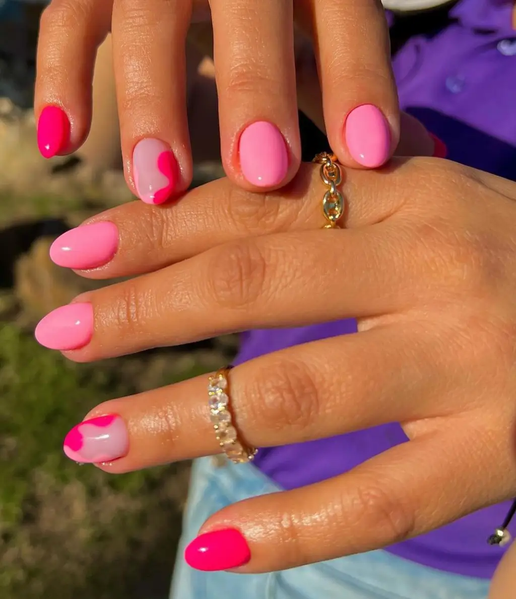 Pink Swirl June Nails