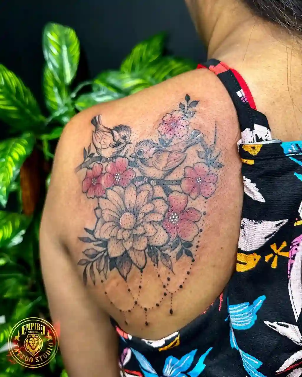 Birds Back Shoulder Tattoos for Women