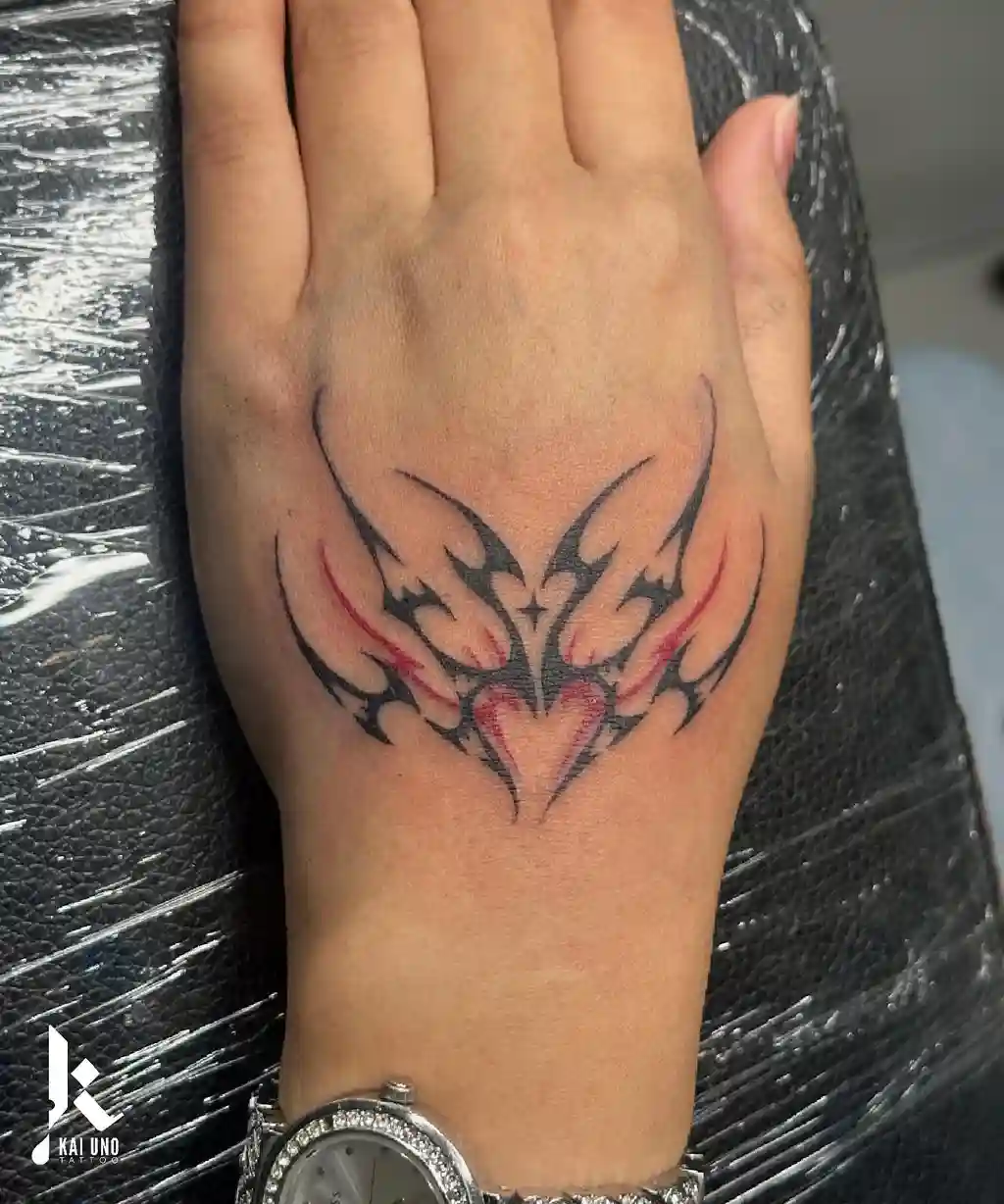 Tribal Heart Hand Tattoos for Women