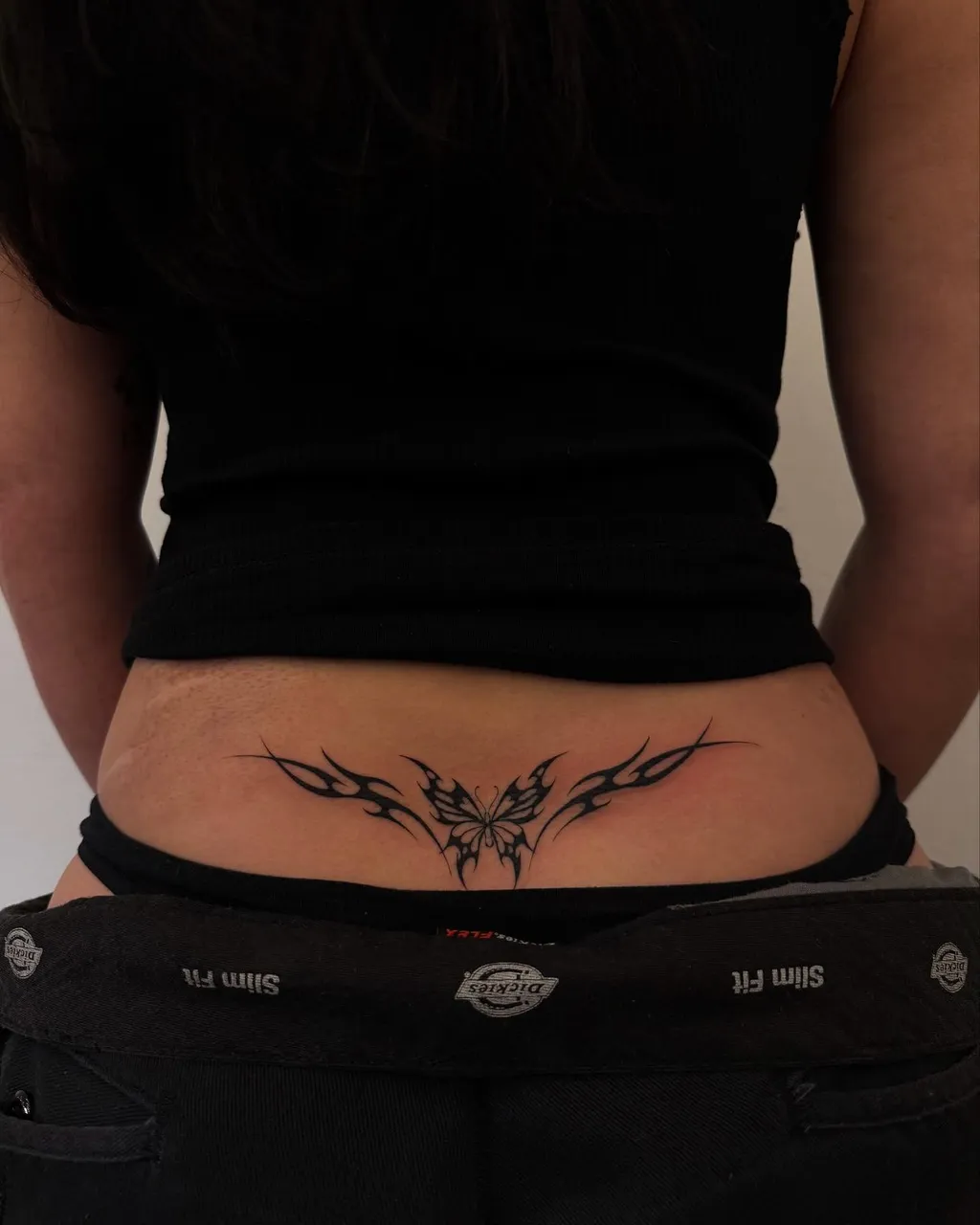 Lower Back Tribal Butterfly Design