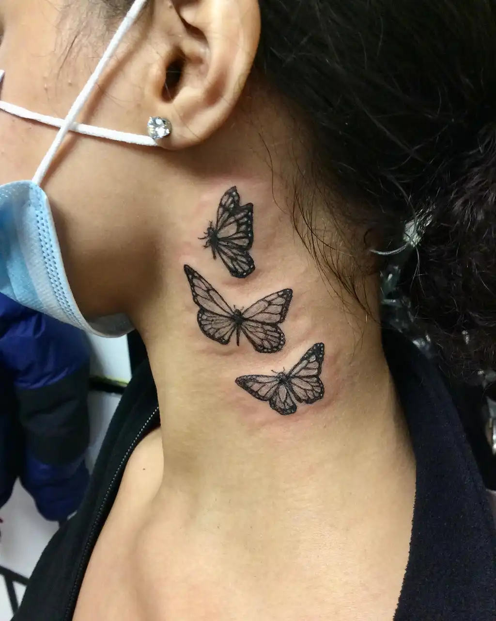 Butterfly Neck Tattoo Women