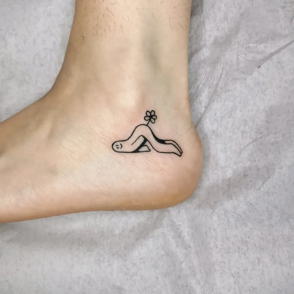 Minimal Worm Foot Tattoos for Women