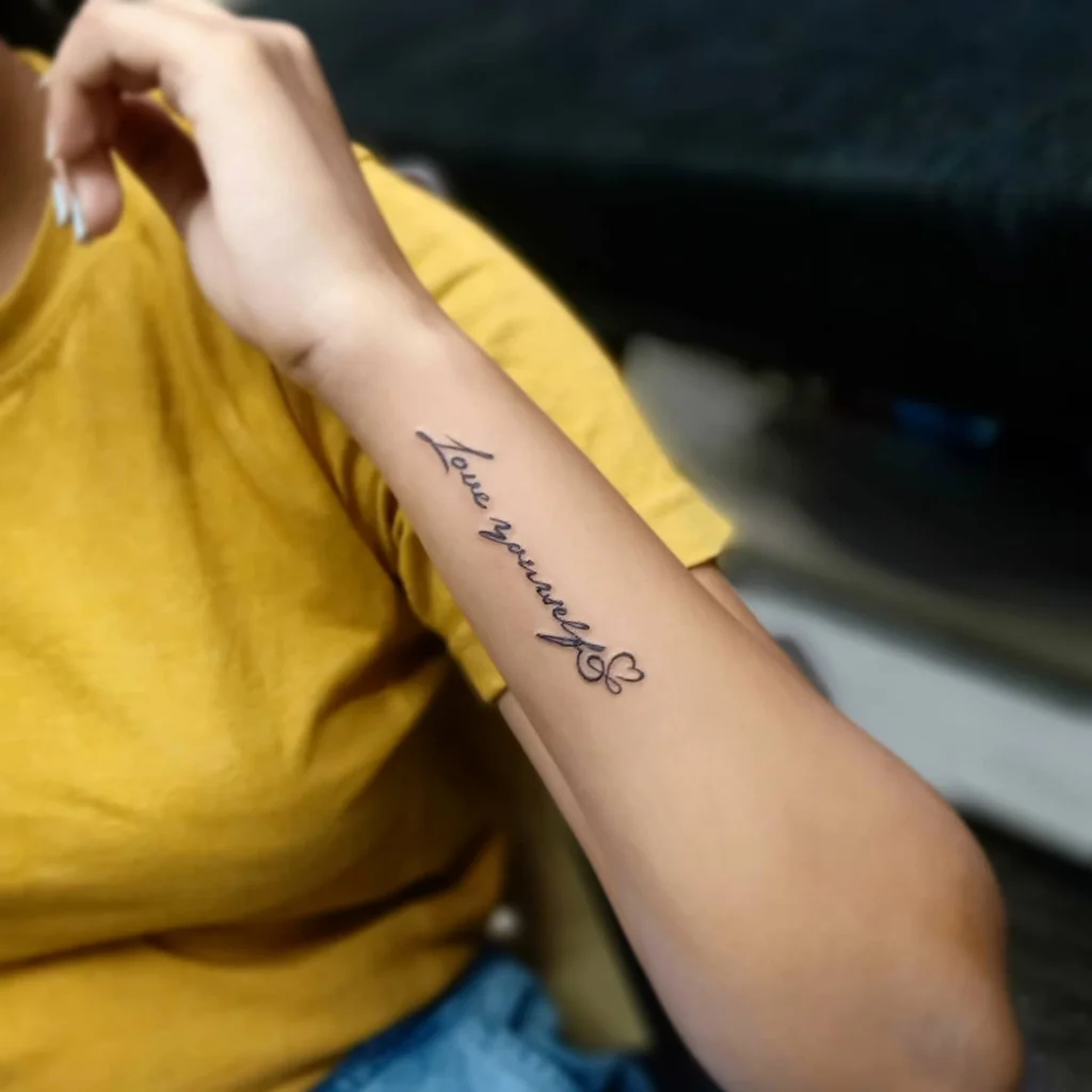Love Yourself Wrist Tattoo