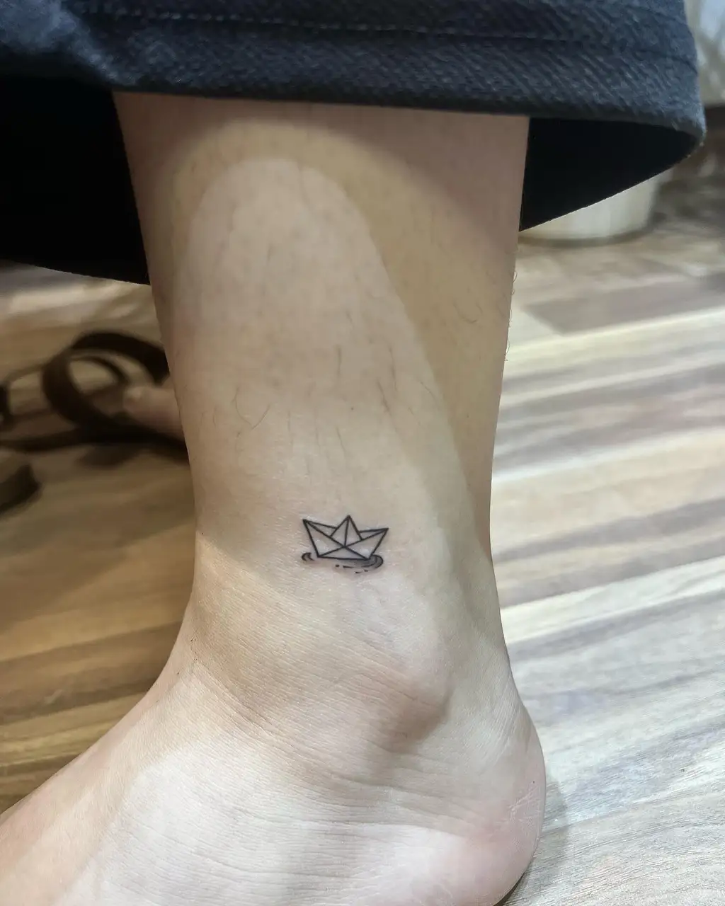 Paper Boat Ankle Tattoos for Women