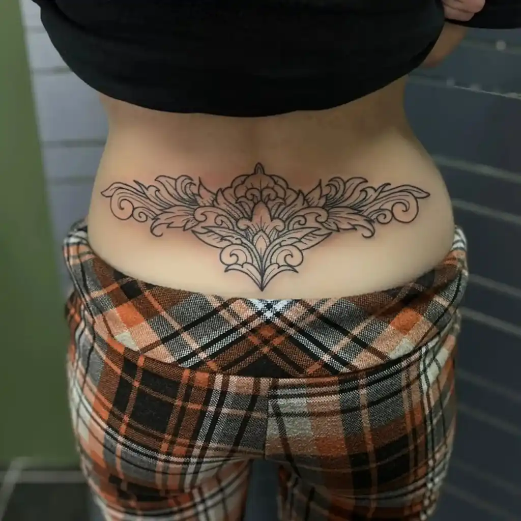 Lower Back Ornamental Mandala Tattoo