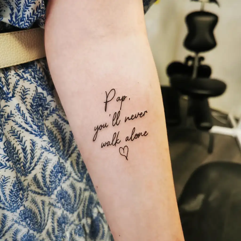 Heartfelt Quote Arm Tattoos for Women