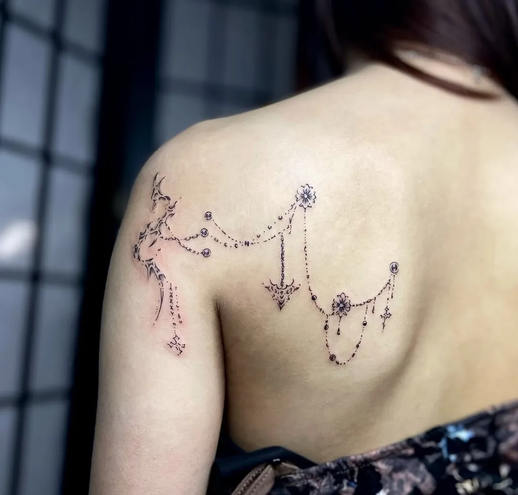 Jewelry Back Shoulder Tattoos for Women
