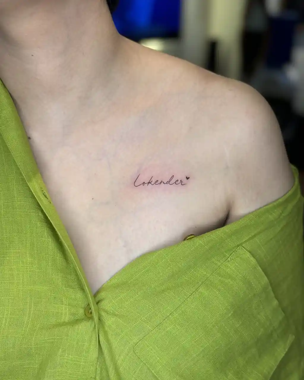 Name Script Collarbone Tattoos for Women