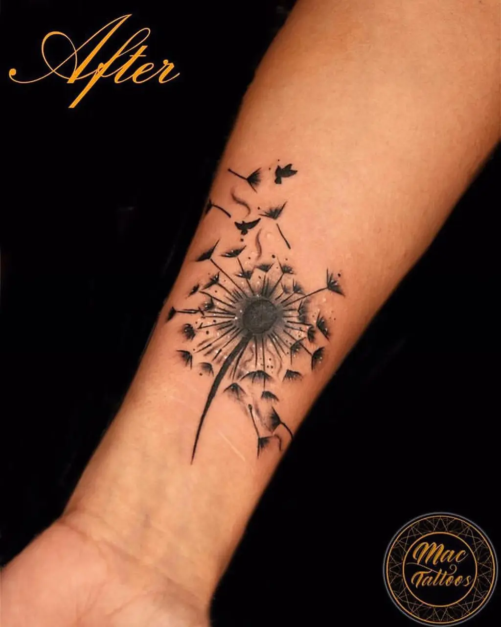 Dandelion Wish Forearm Tattoo Women