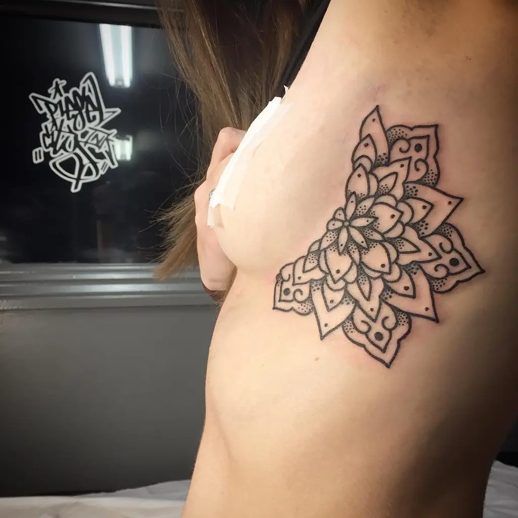 Mandala Bloom Rib Tattoos for Women