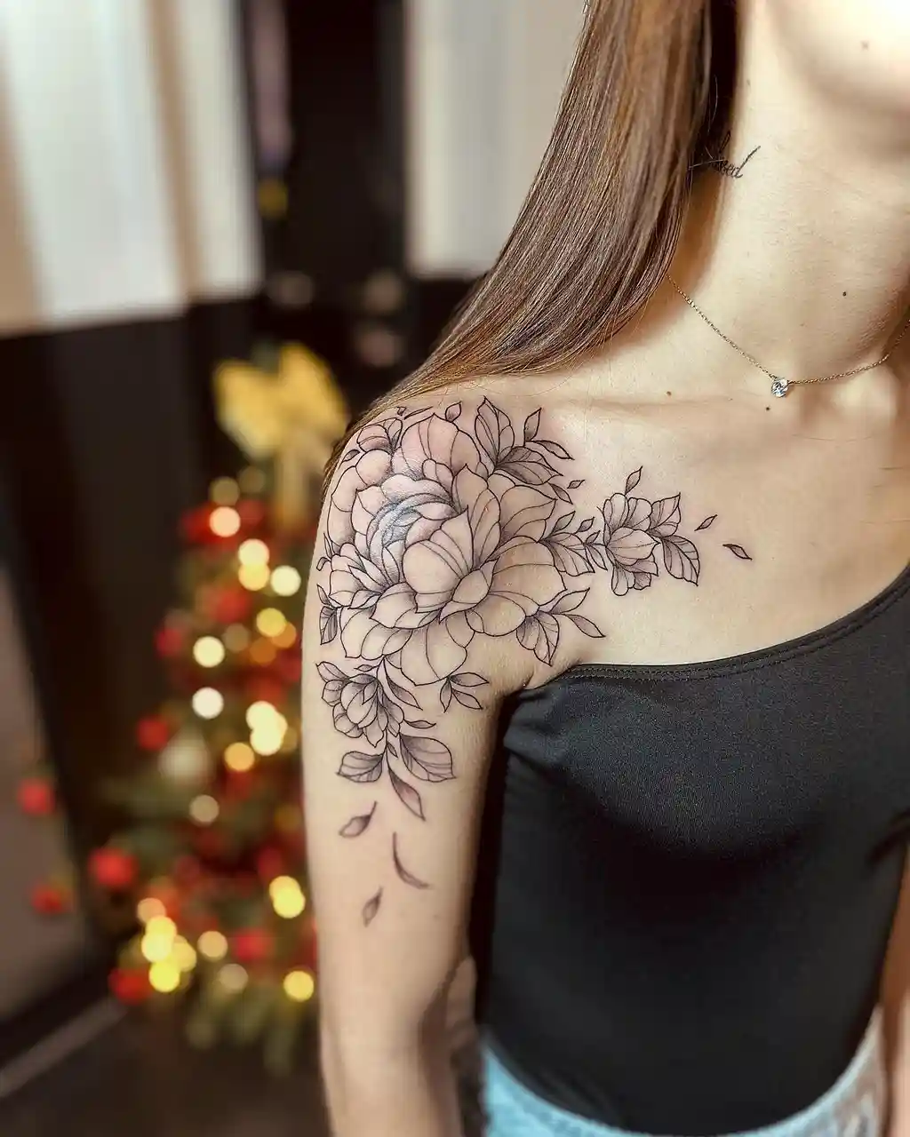 Shoulder Bloom Upper Arm Tattoos for Women