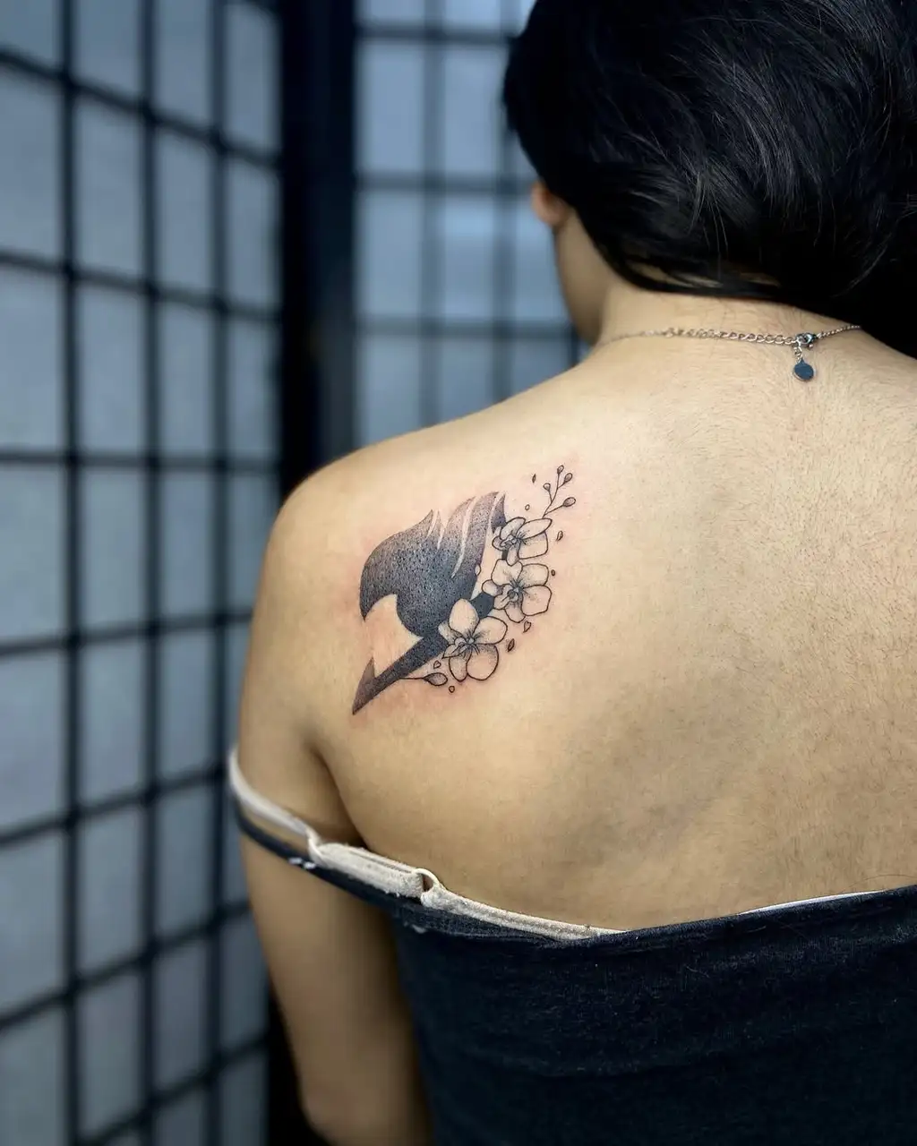 Fairy Tail Back Shoulder Tattoos for Women
