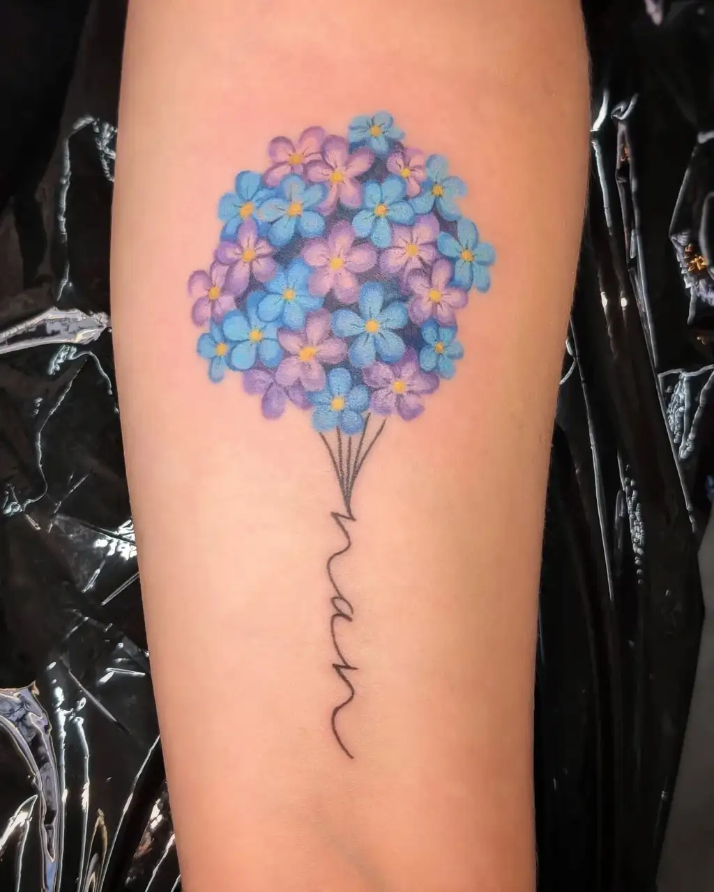 Color Bloom Forearm Tattoo Women