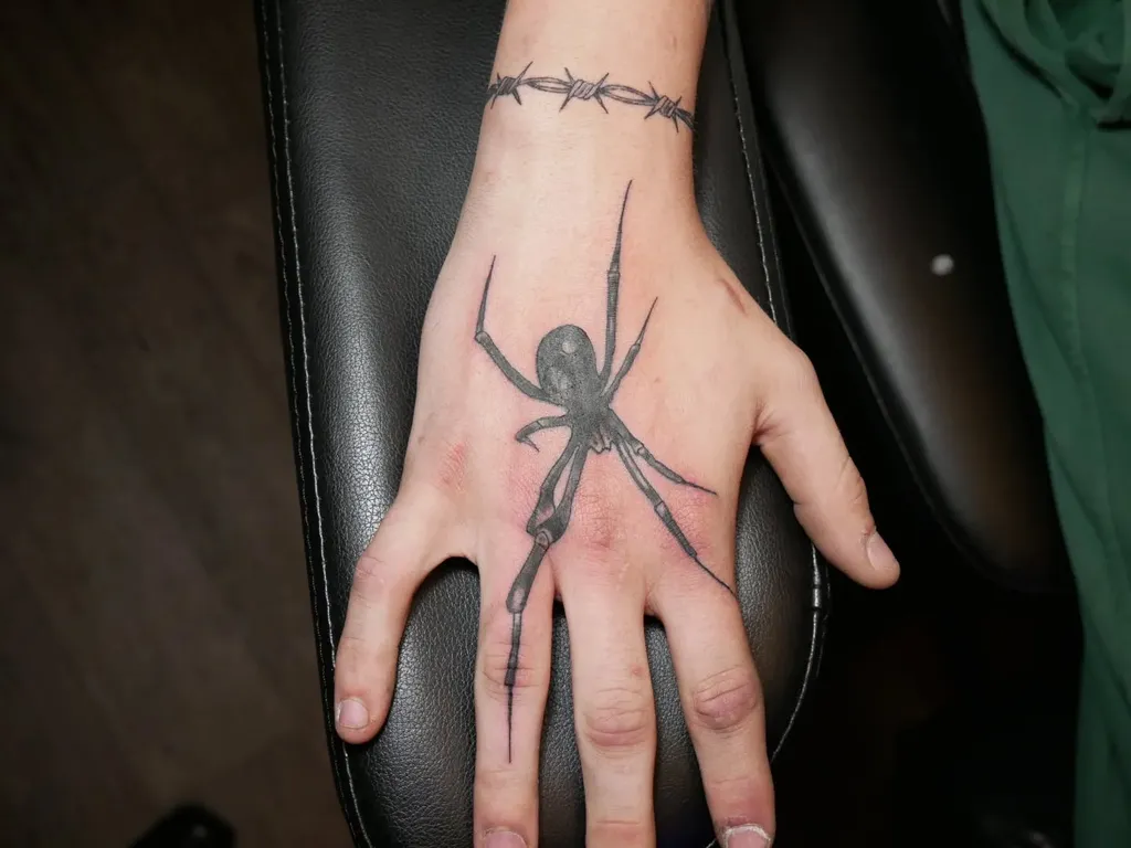 Spider Ink Hand Tattoos for Women
