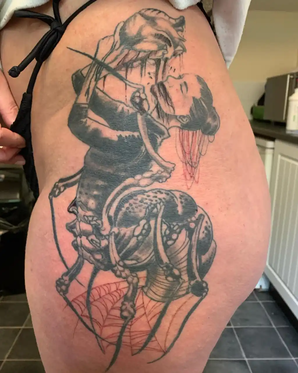 Spider Woman Warrior Hip Tattoos Women