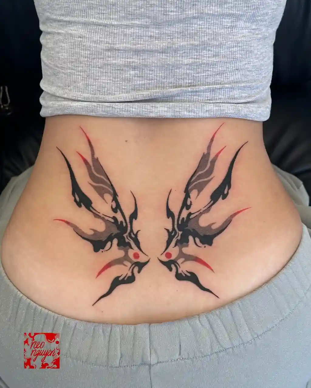 Lower Back Fire-Edged Wings