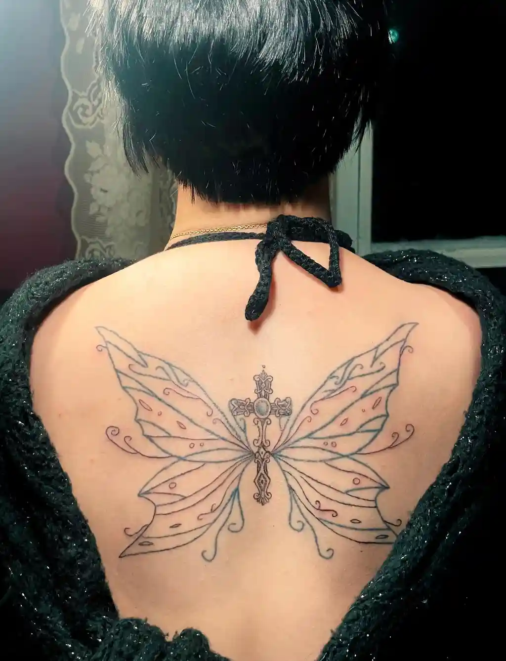 Butterfly Wings Back Tattoo for Women