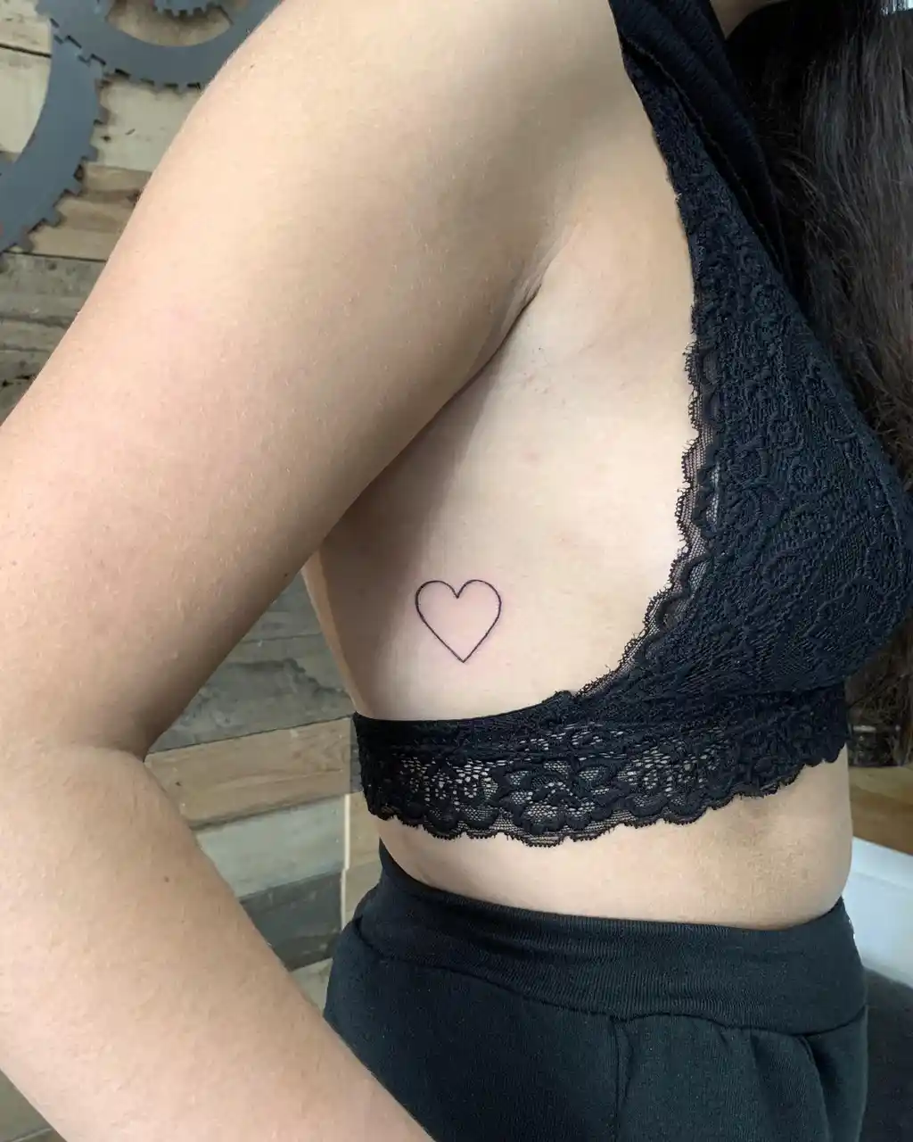 Simple Heart Rib Tattoos for Women