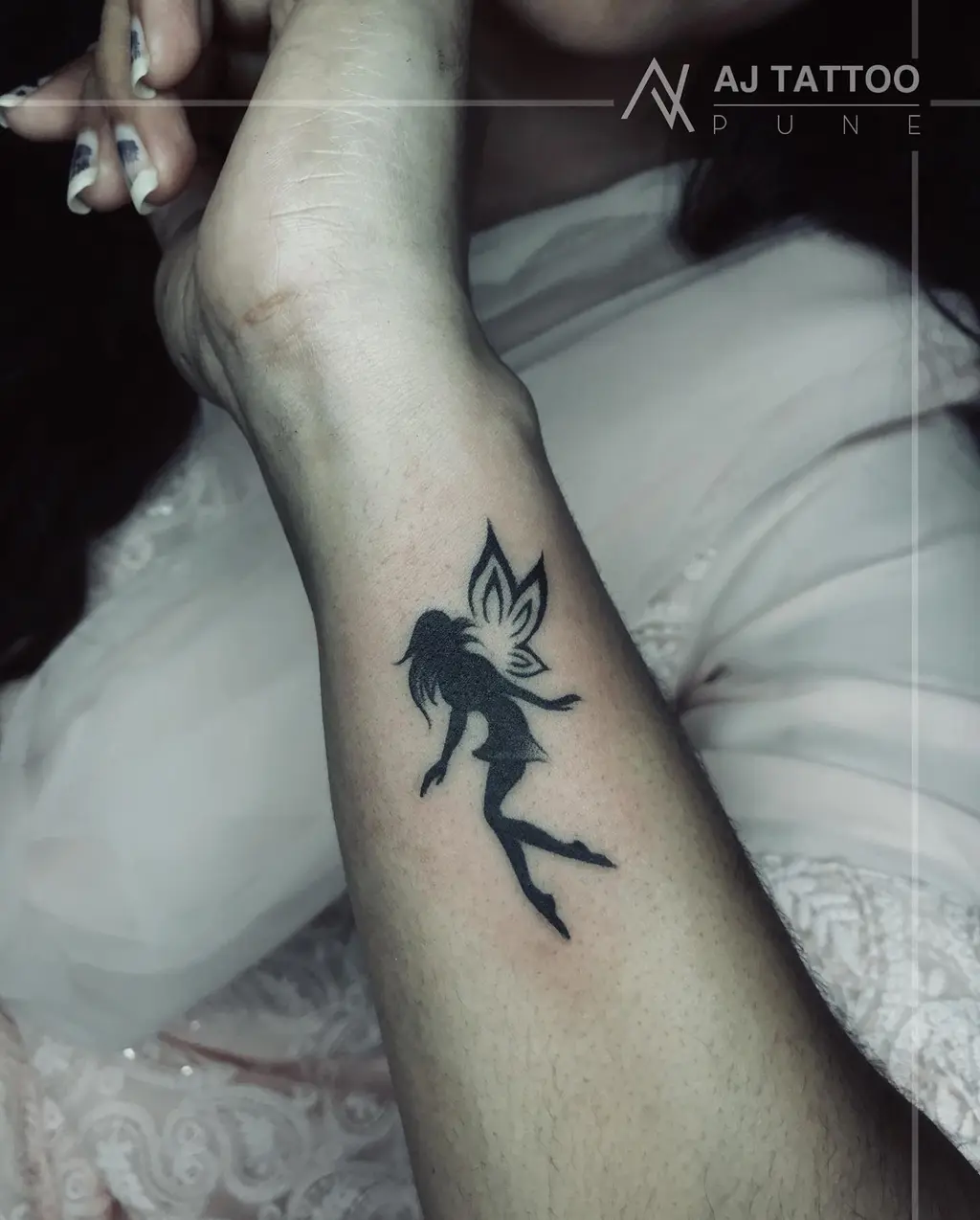 Fairy Silhouette Wrist Tattoos for Women