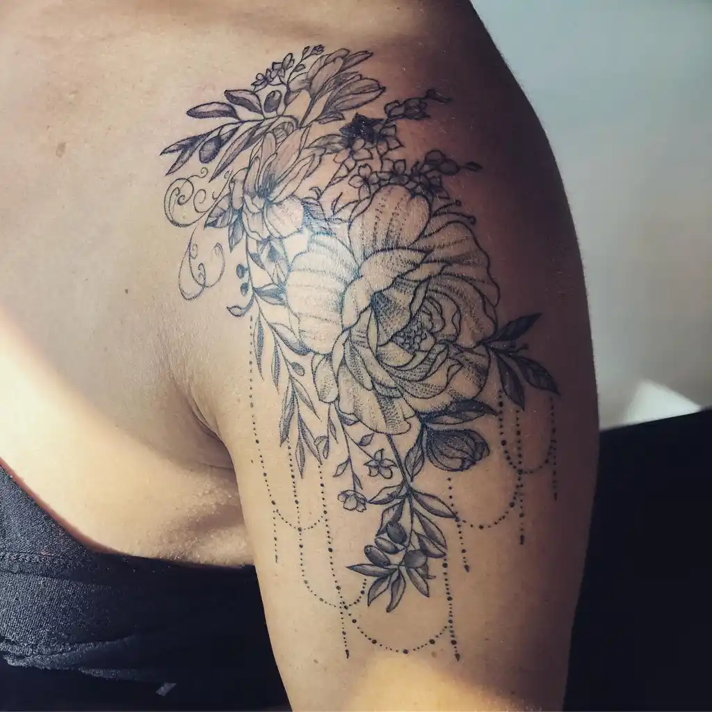 Elegant Vine Shoulder Tattoos for Women