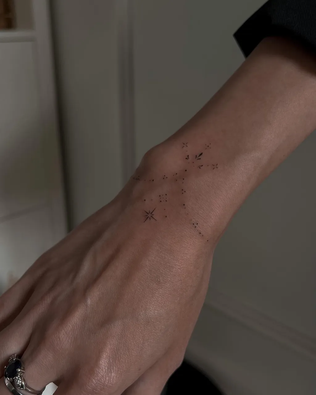 Delicate Star Constellation Wrist Tattoo for Women