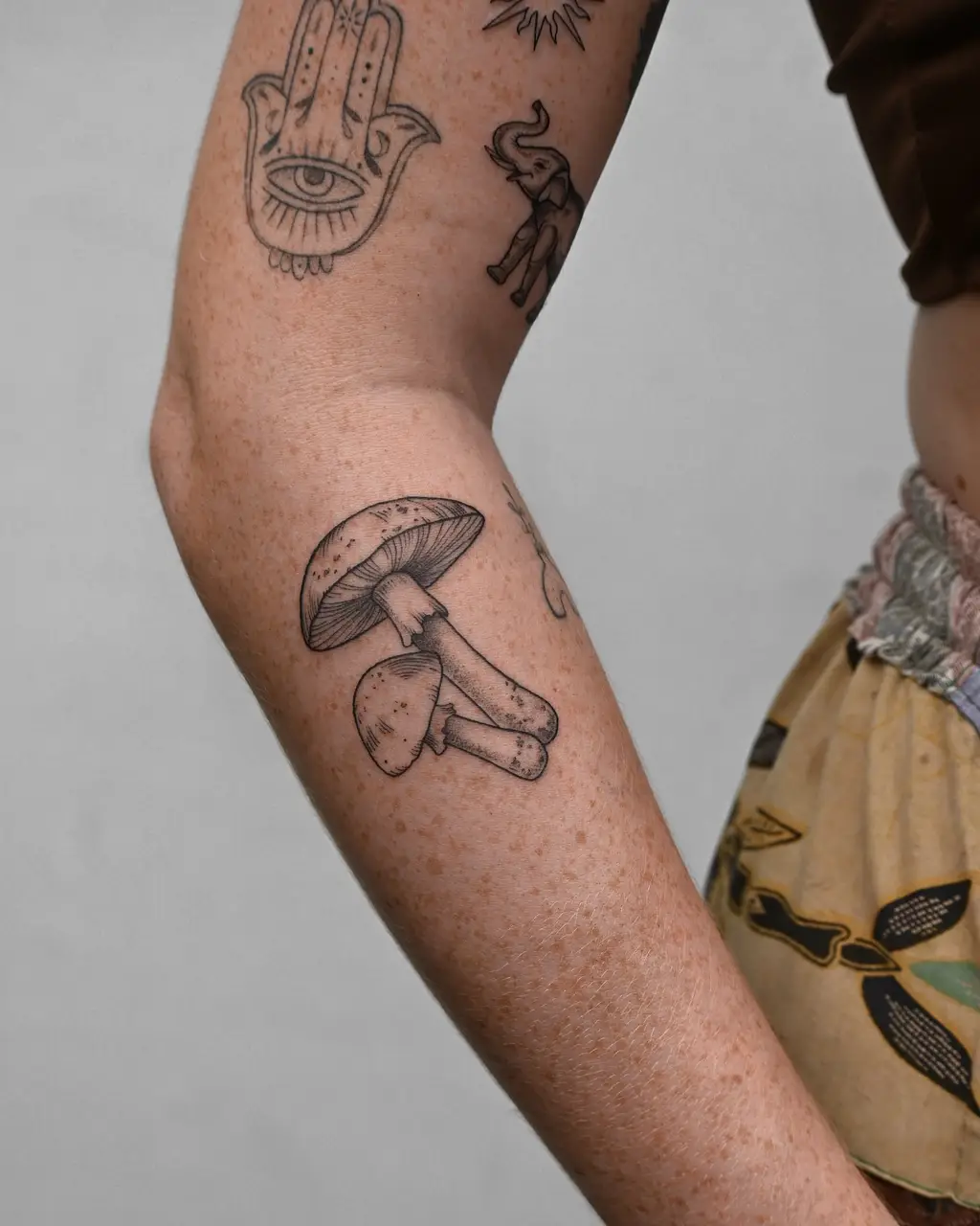 Mushroom Forearm Tattoo Women