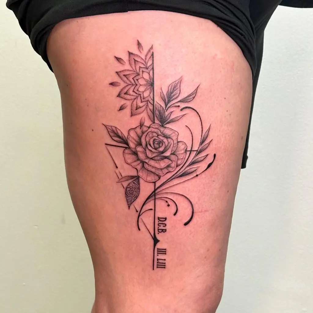 Dreamcatcher Thigh Tattoos for Women
