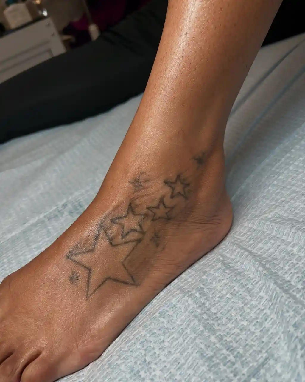 Star Trail Foot Tattoos for Women