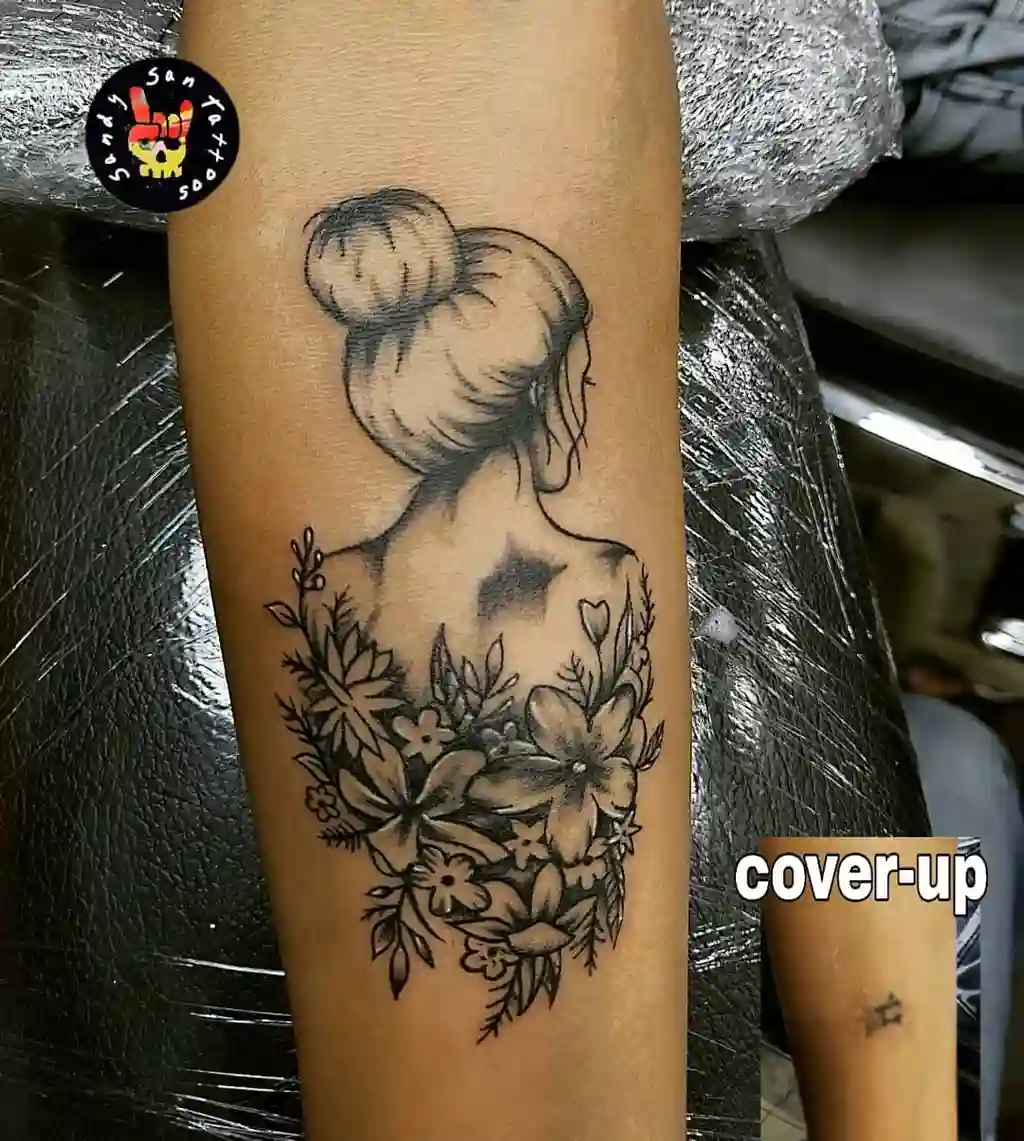 Floral Lady Forearm Tattoo Women