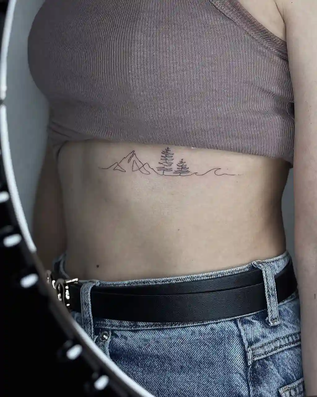 Minimalist Landscape Rib Tattoos for Women