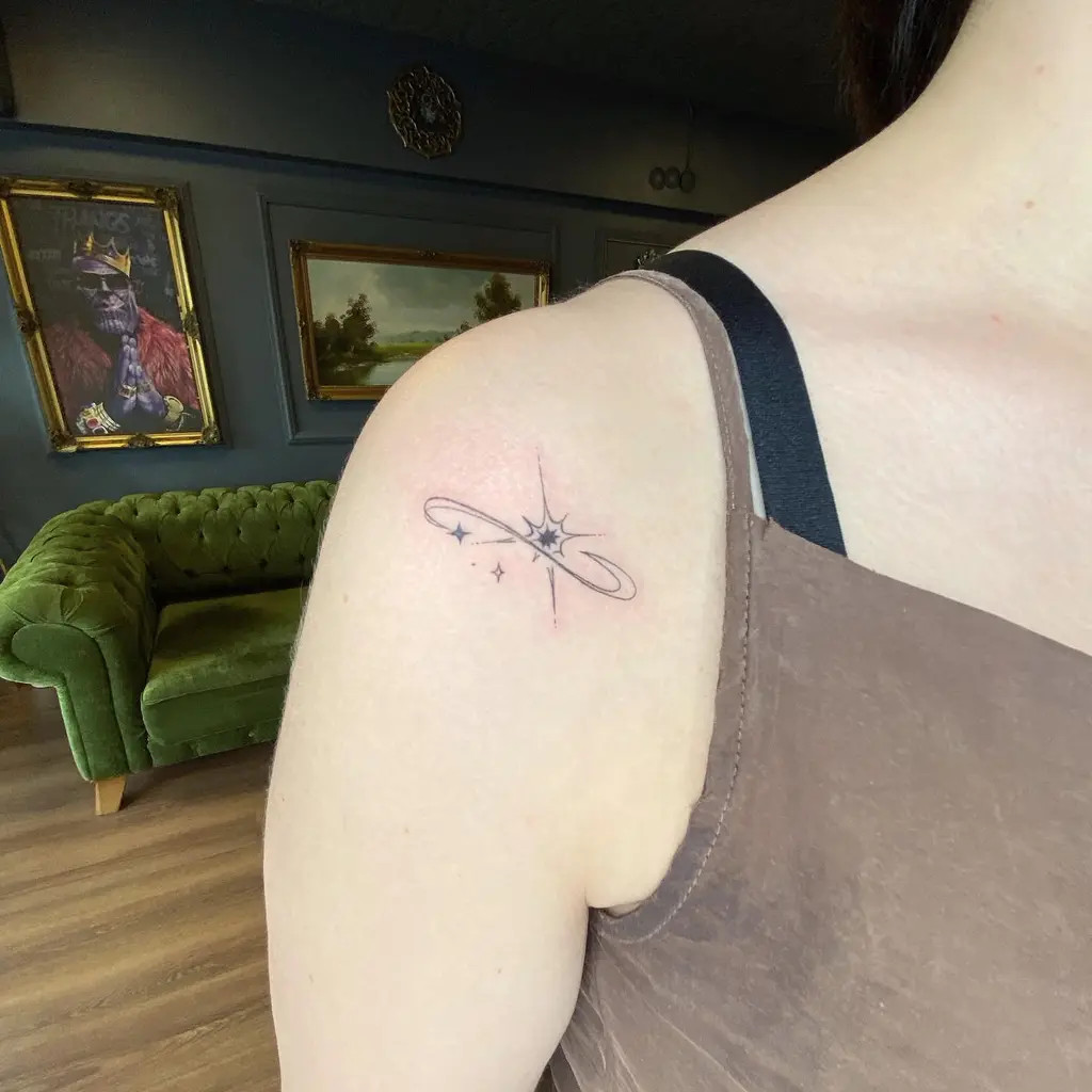 Minimal Sparkle Shoulder Tattoos for Women