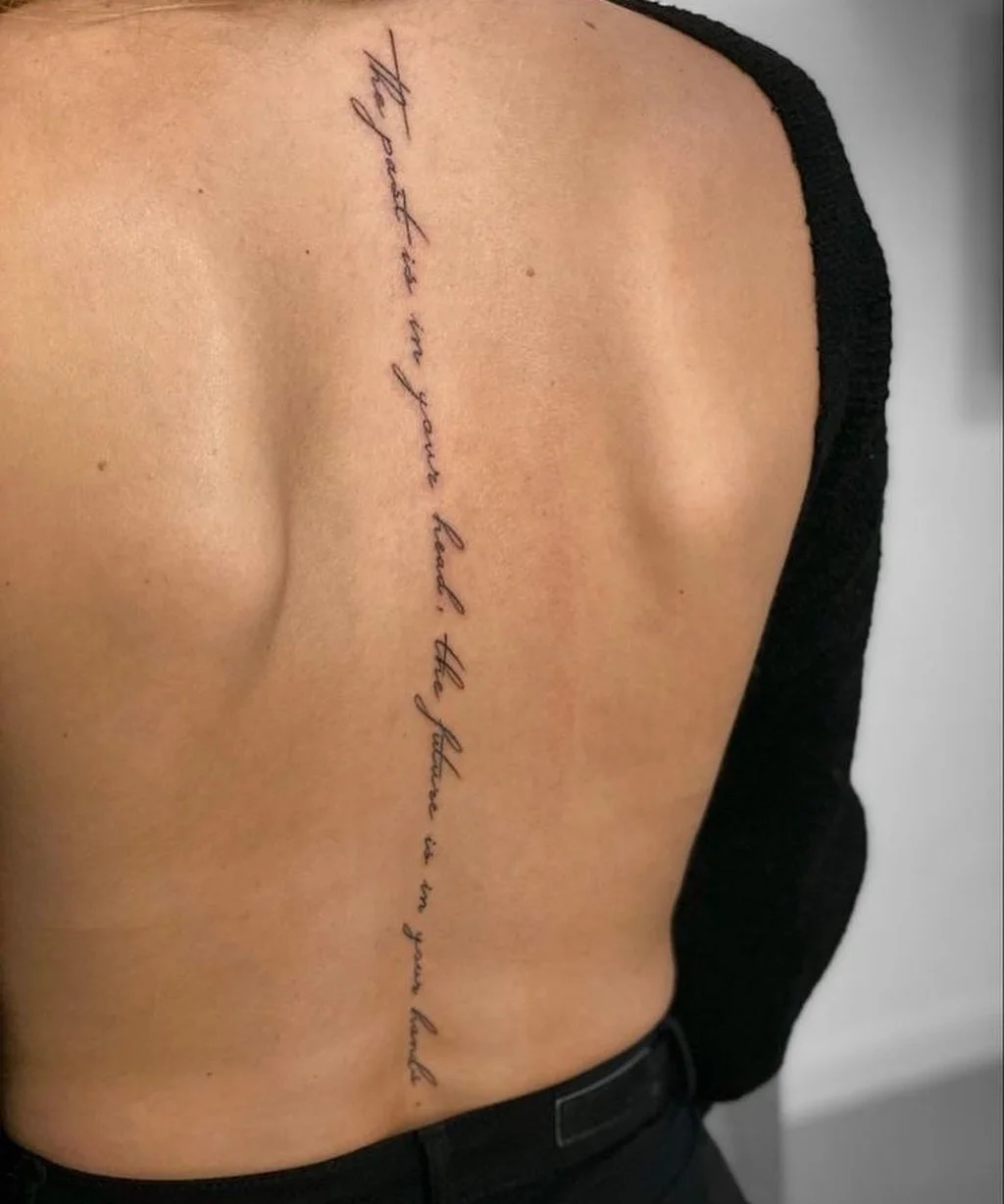 Inspirational Spine Tattoo Quote for Women