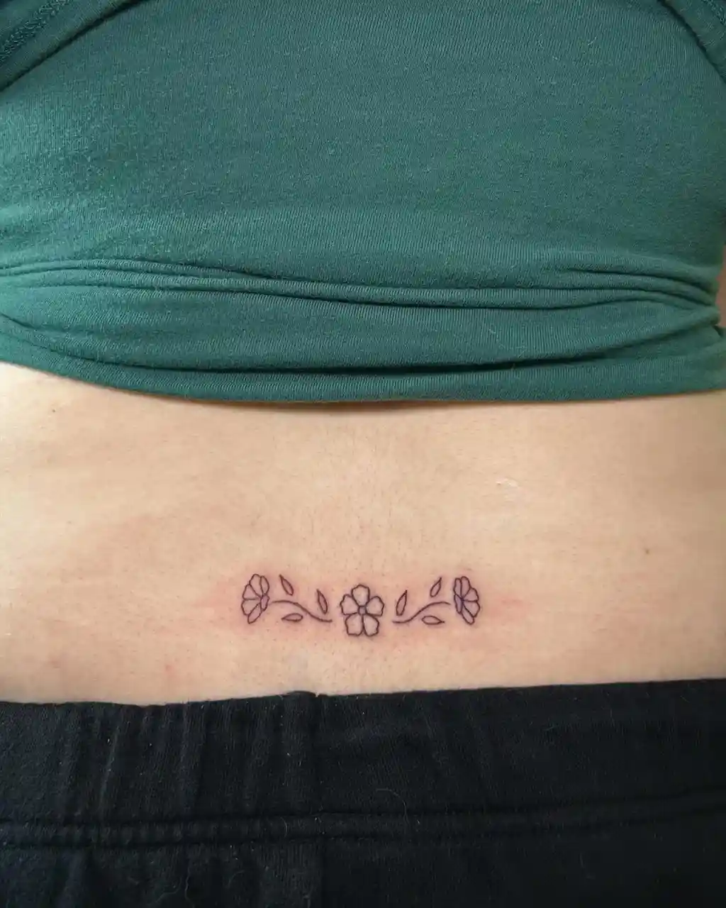 Lower Back Floral Outline