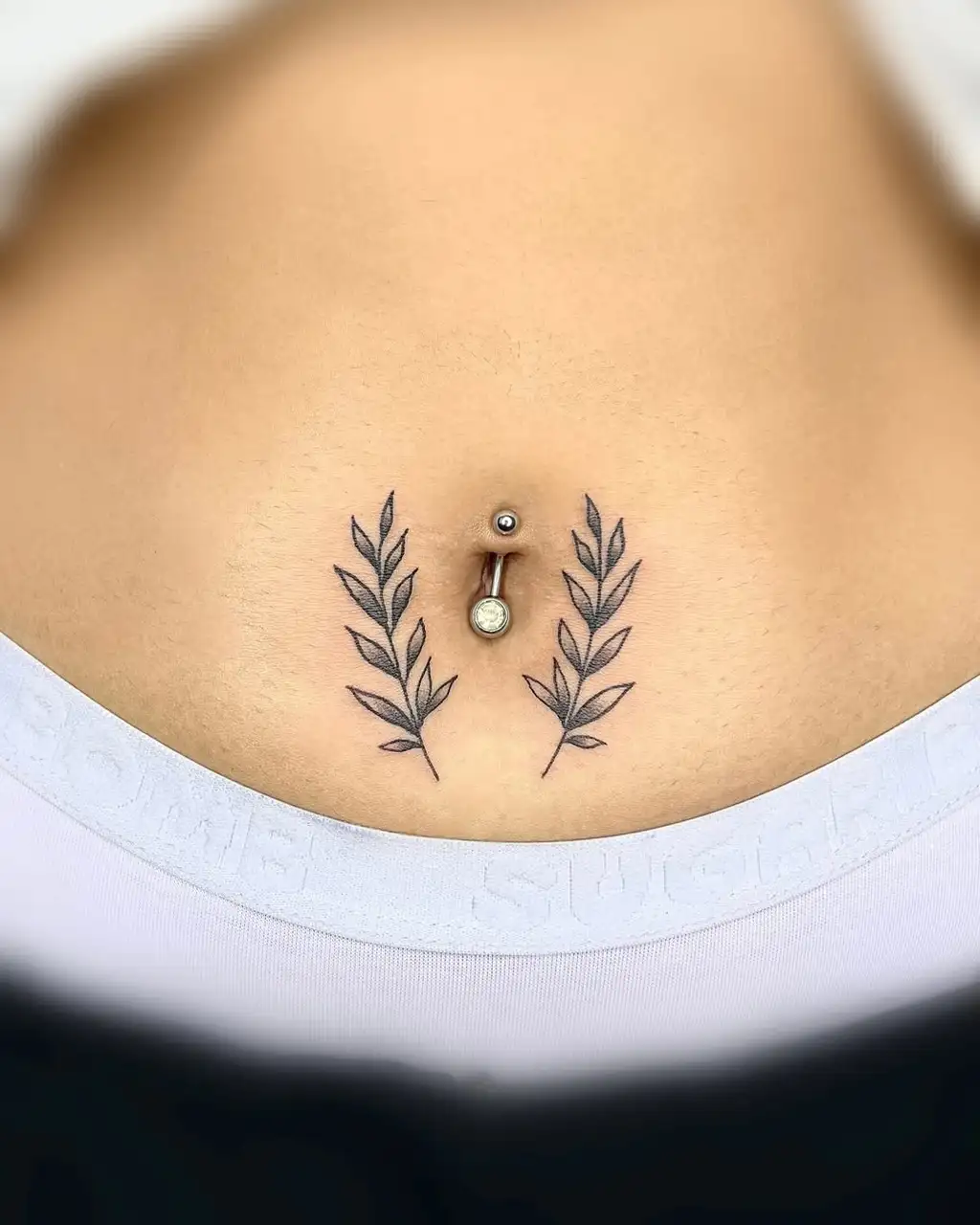 Laurel Branch Minimal Stomach Tattoos Women