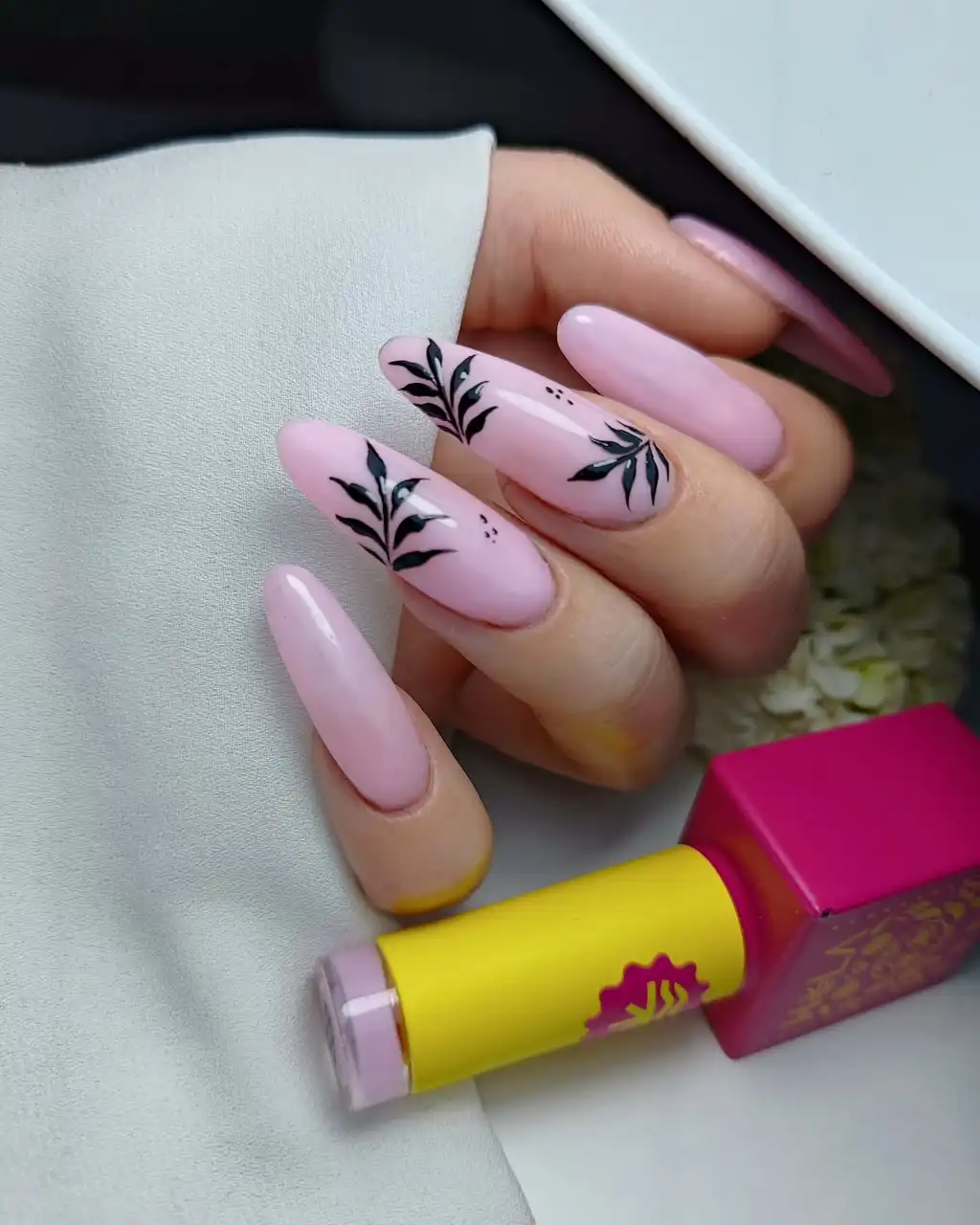 Botanical Pink Summer Nails