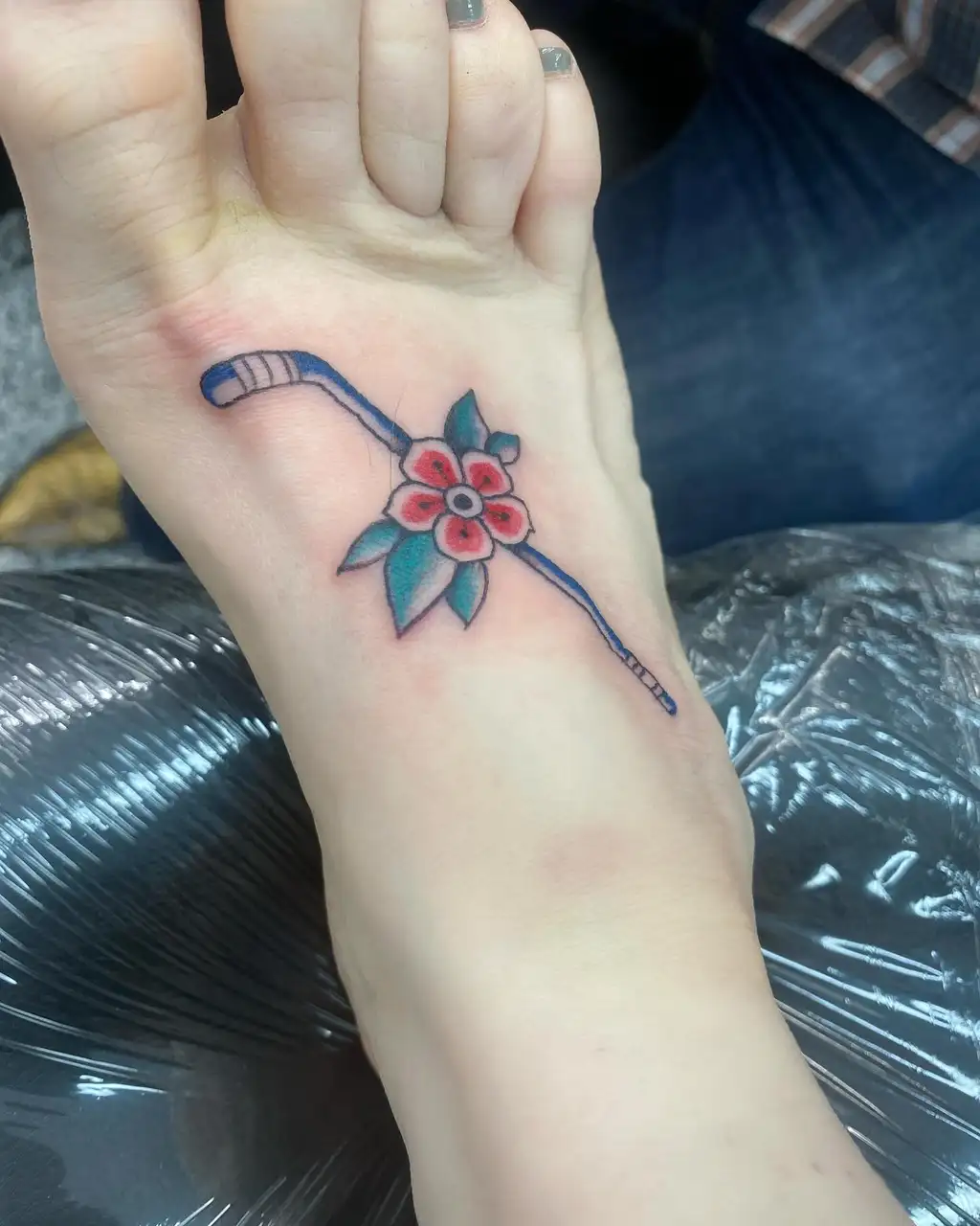 Hockey Bloom Foot Tattoos for Women