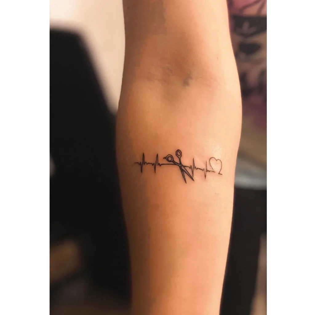 Heartbeat Line Forearm Tattoo Women