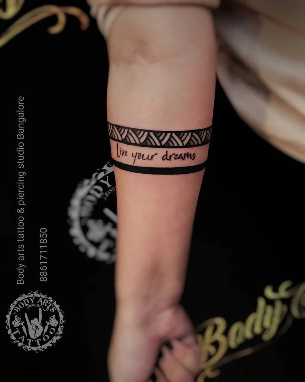 Quote Band Forearm Tattoo Women